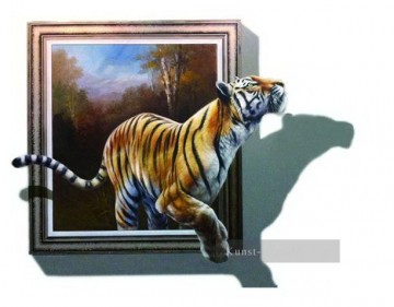 Zauber 3D Werke - Tiger aus Wald 3D